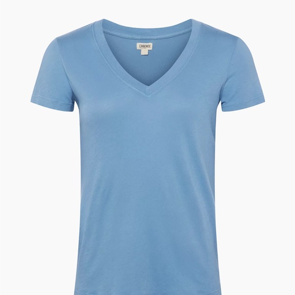 L’AGENCE Becca Cotton V Neck Tee size L - Picture 5 of 5